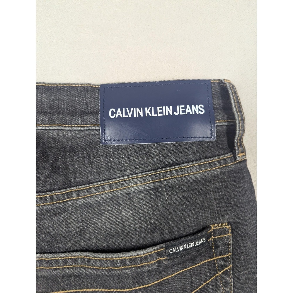 Calvin Klein Jeans  Mens 36x32 Gray CKJ 056 Athletic Taper Distressed Denim - Picture 13 of 16